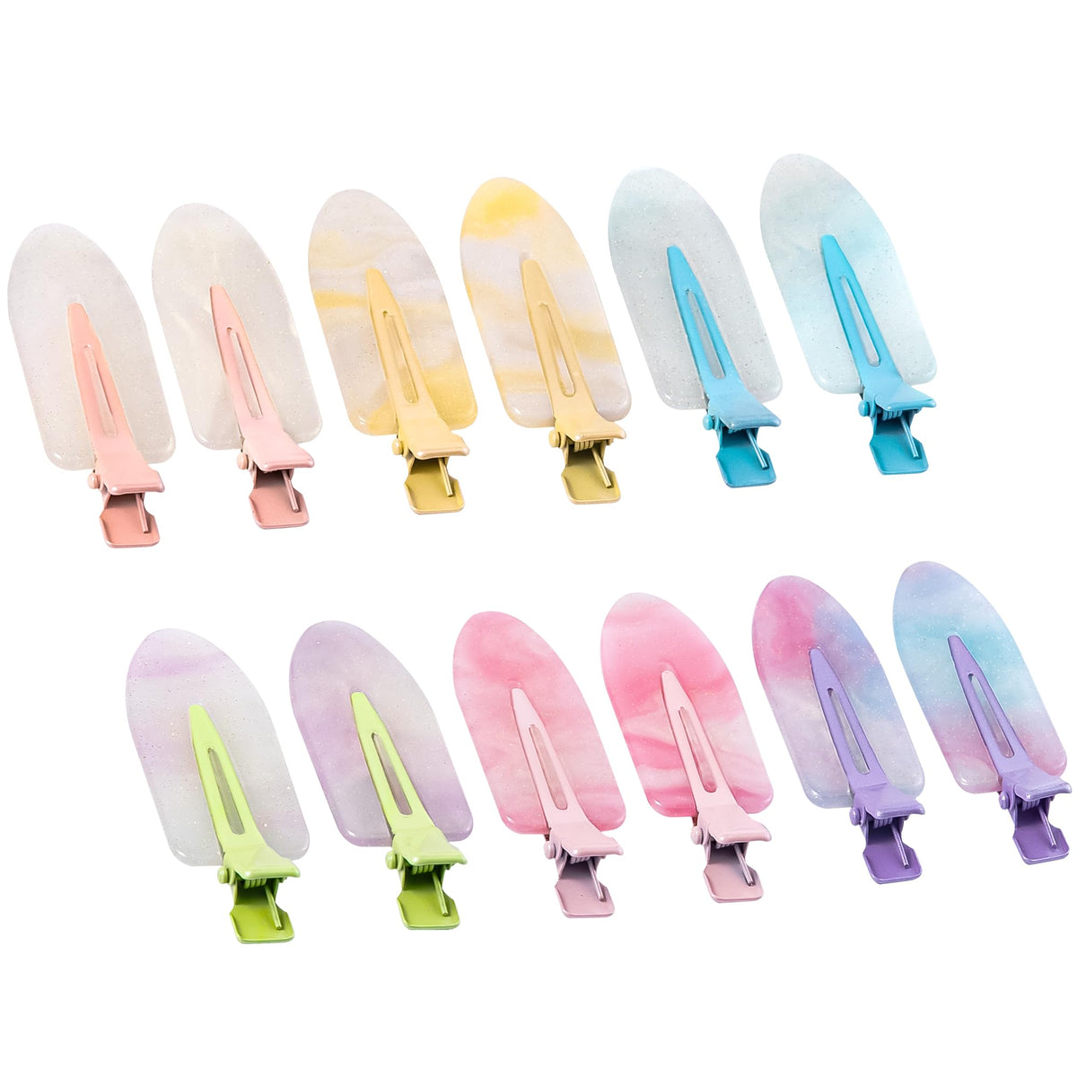 Cptots front packaging showing 12 colorful no-crease clips, easy storage benefit