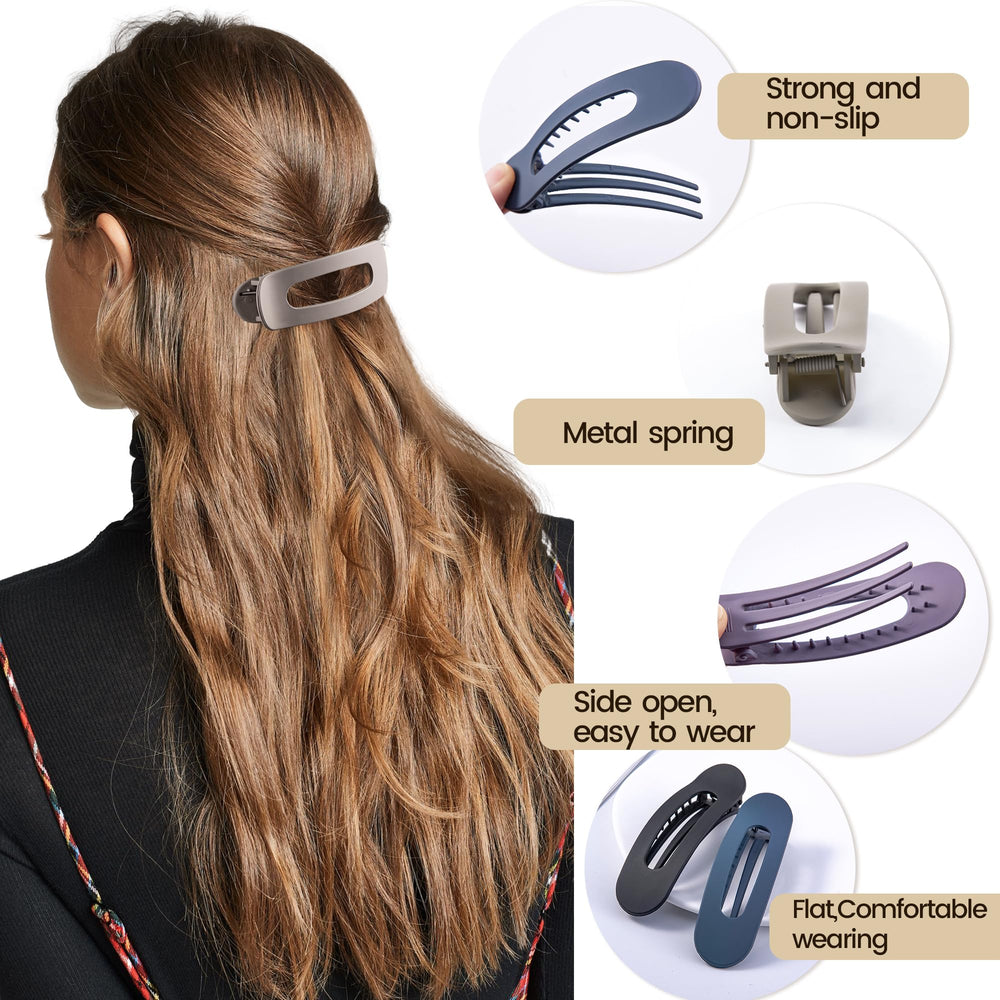 Cptots clip holding thin hair in a half-up style for a crease-free finish