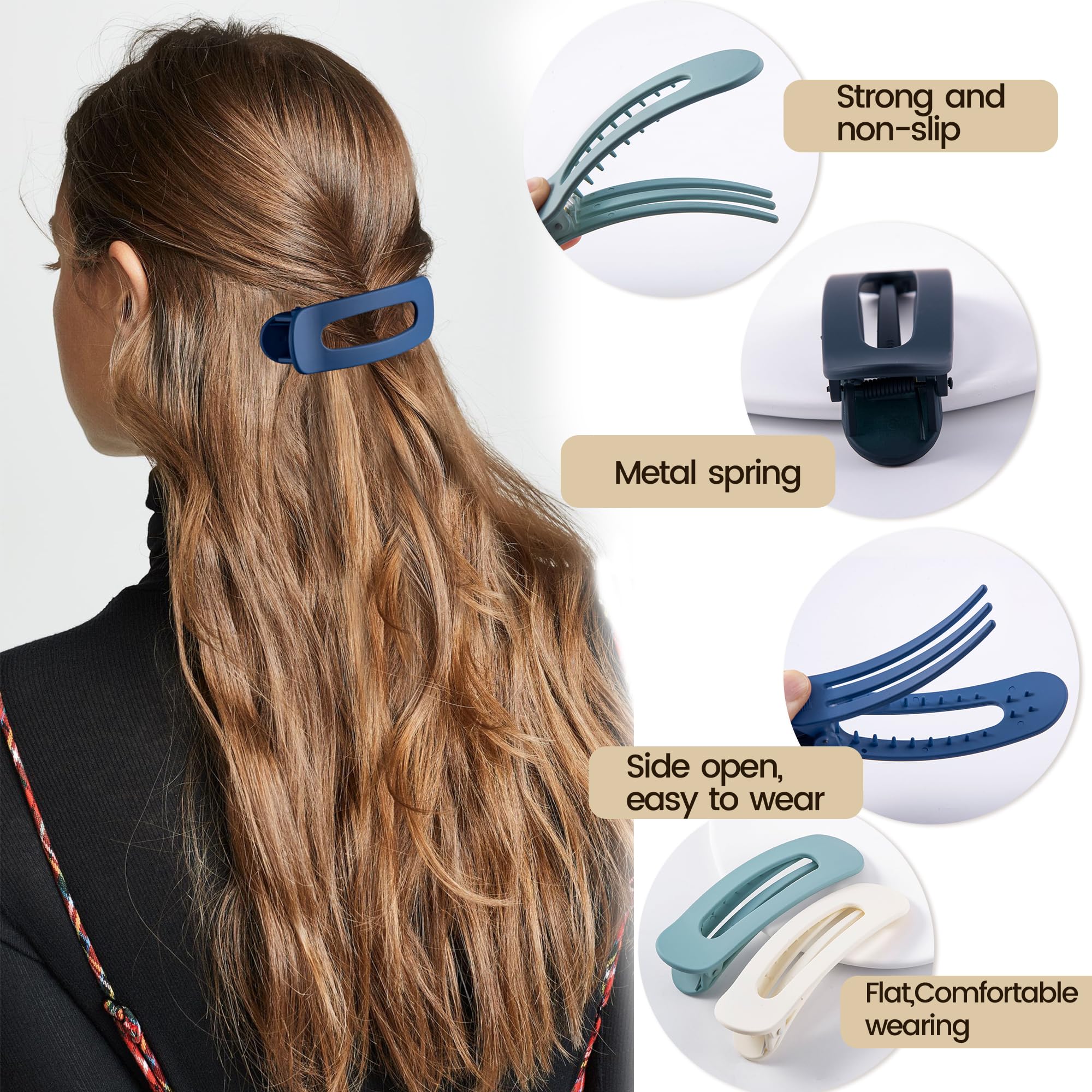 Cptots featured in a half-up hairstyle demonstrating comfortable hold and minimal creasing on thin hair