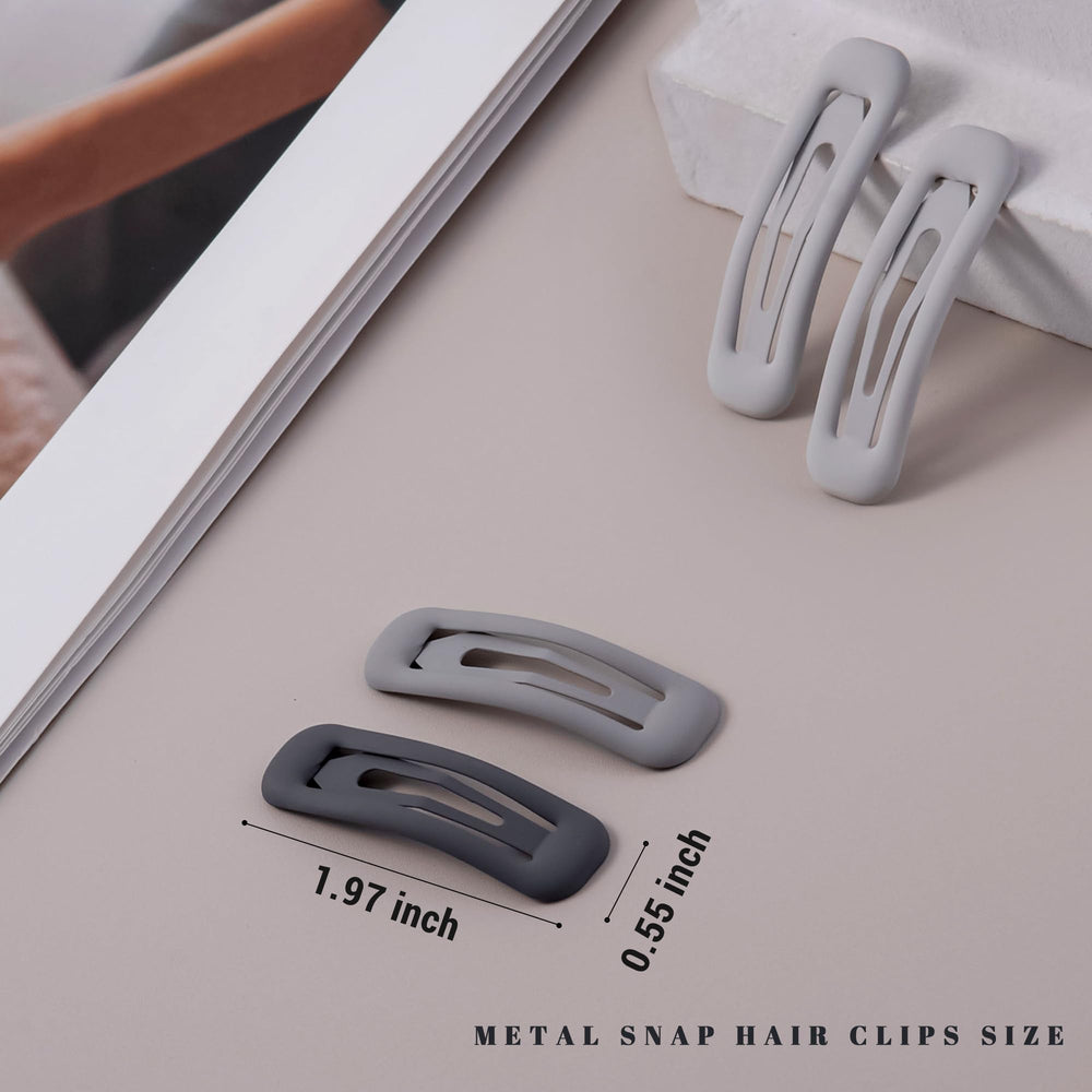 Cptots rectangular clip close-up showing metal finish and smooth edge - gentle on hair