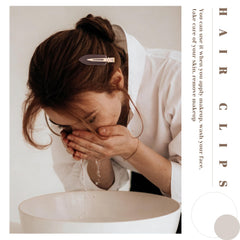Cptots used during makeup routine keeping hair off face for precise application