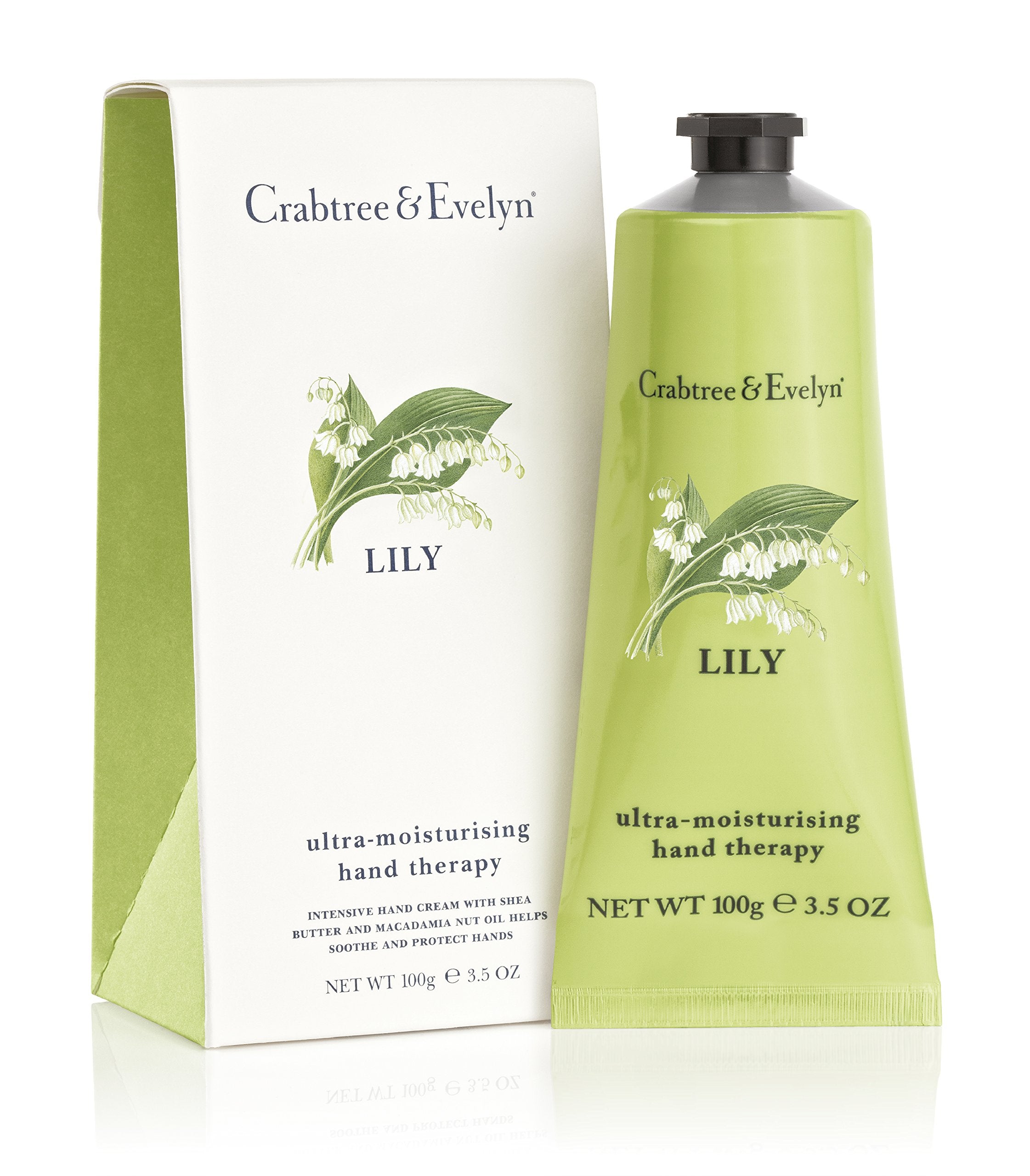 Crabtree & Evelyn Lily hand therapy front tube showing size and label, nourishing hydration