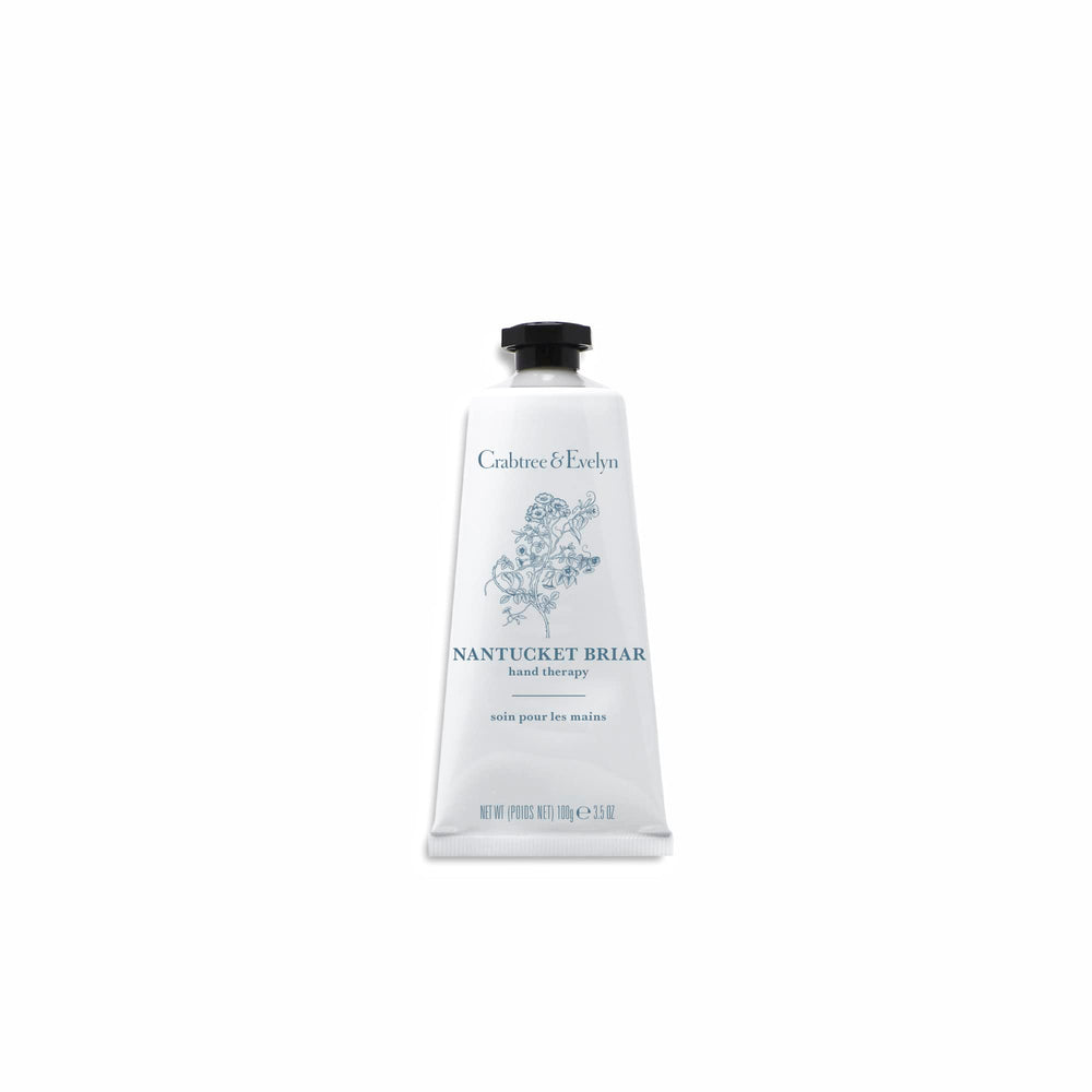 Crabtree & Evelyn tube in hand being applied demonstrating portable hydration benefit