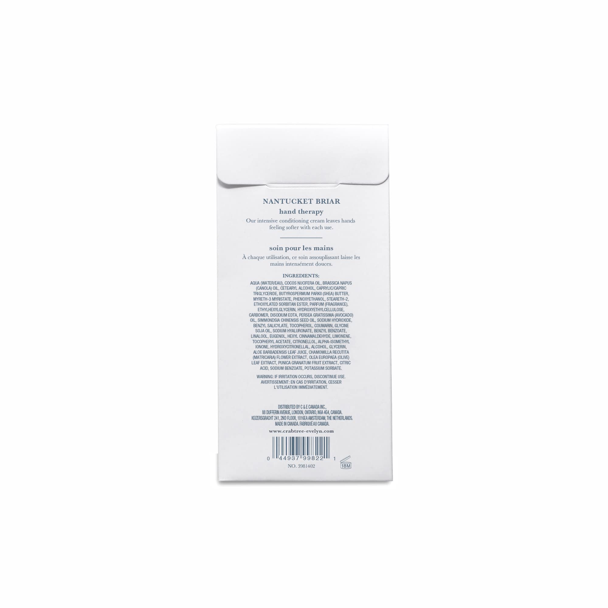 Crabtree & Evelyn cream swatch showing smooth texture and quick absorption benefit