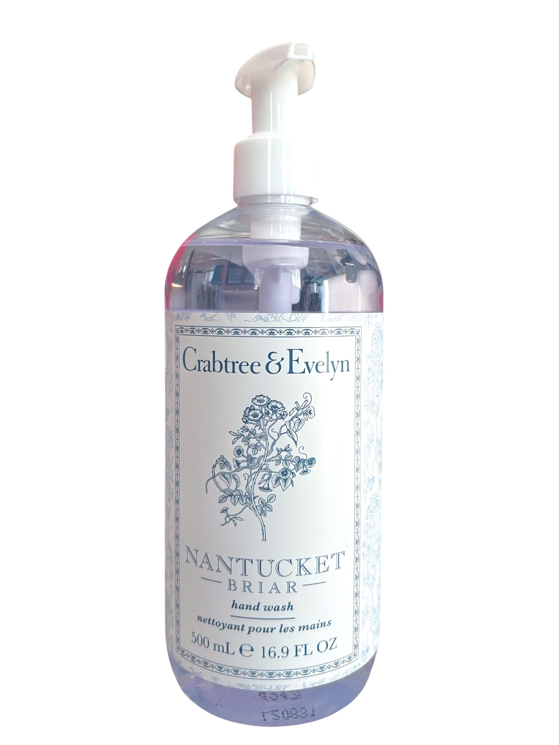 Crabtree & Evelyn gel lather texture on palm, shows creamy moisturizing foam