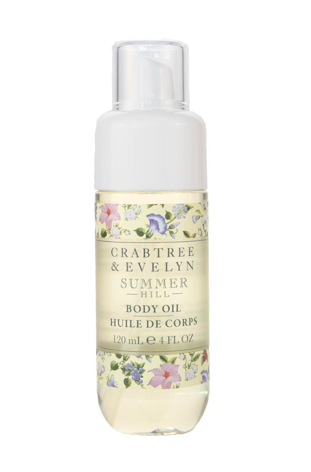 Crabtree & Evelyn front bottle view showing elegant label and travel-friendly size