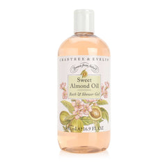 Crabtree & Evelyn front bottle view showing label and nourishing almond benefit