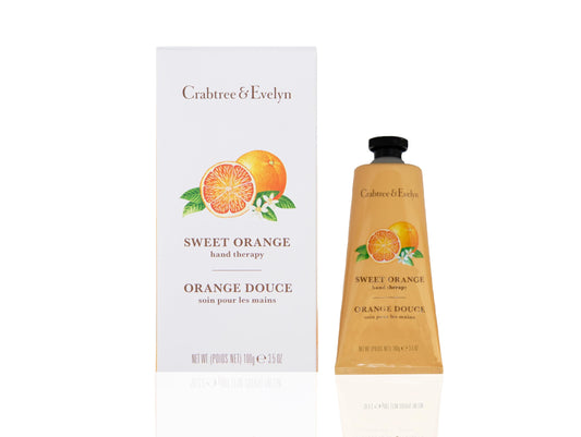 Crabtree & Evelyn Sweet Orange hand cream tube front view showing product and easy-squeeze cap for daily use