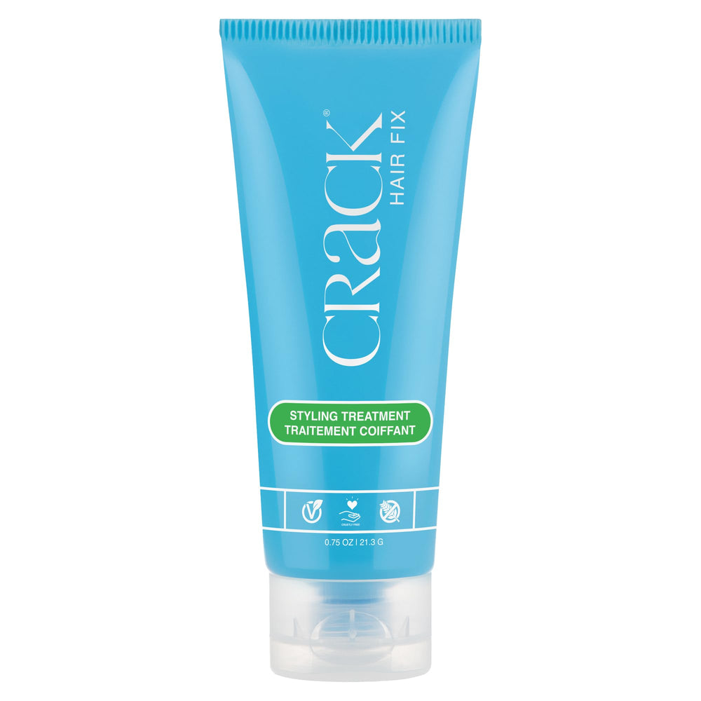 Crack front packaging tube showing product label and travel-friendly size, promotes convenience