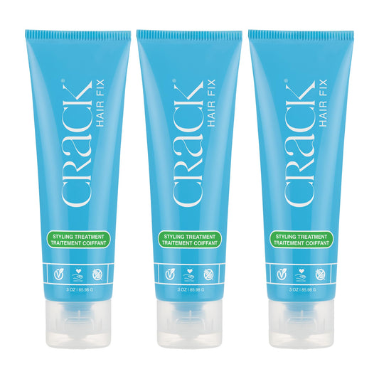 Crack front packaging showing three 3 oz tubes and benefits