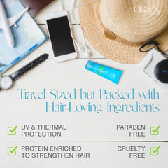 Crack visible hair before and after smoothing, showing reduced frizz and increased shine