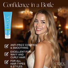 Crack protecting hair from heat during blow-drying with visible smooth finish