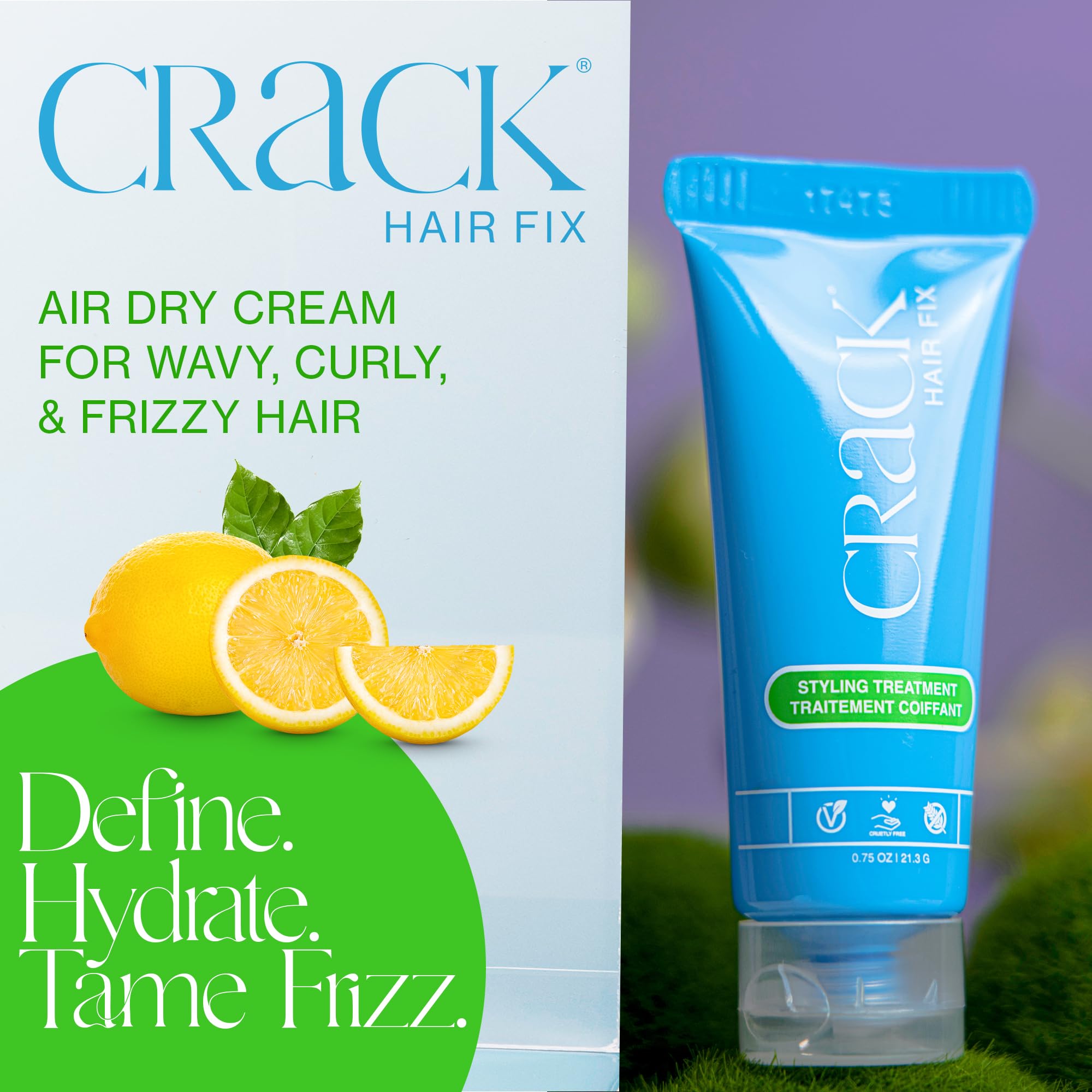 Crack cream texture closeup highlighting smooth, lightweight formula for easy spread