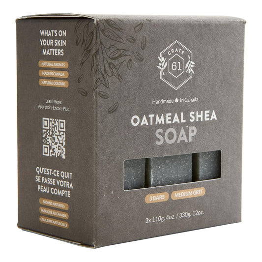 Crate 61 Organics bar texture close-up highlighting creamy lather benefit