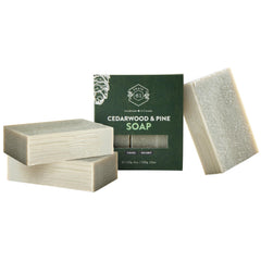 Crate 61 Organics front packaging showing cedarwood pine scent and recycled wrap benefit