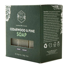 Crate 61 Organics bar in hand rinsing to show easy lathering and moisturizing benefit
