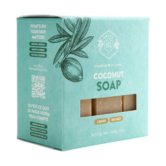 Crate 61 Organics close up of soap texture showing creamy surface and gentle exfoliation benefit