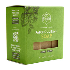 Crate 61 Organics bar top view highlighting even cut and natural color for gentle cleansing