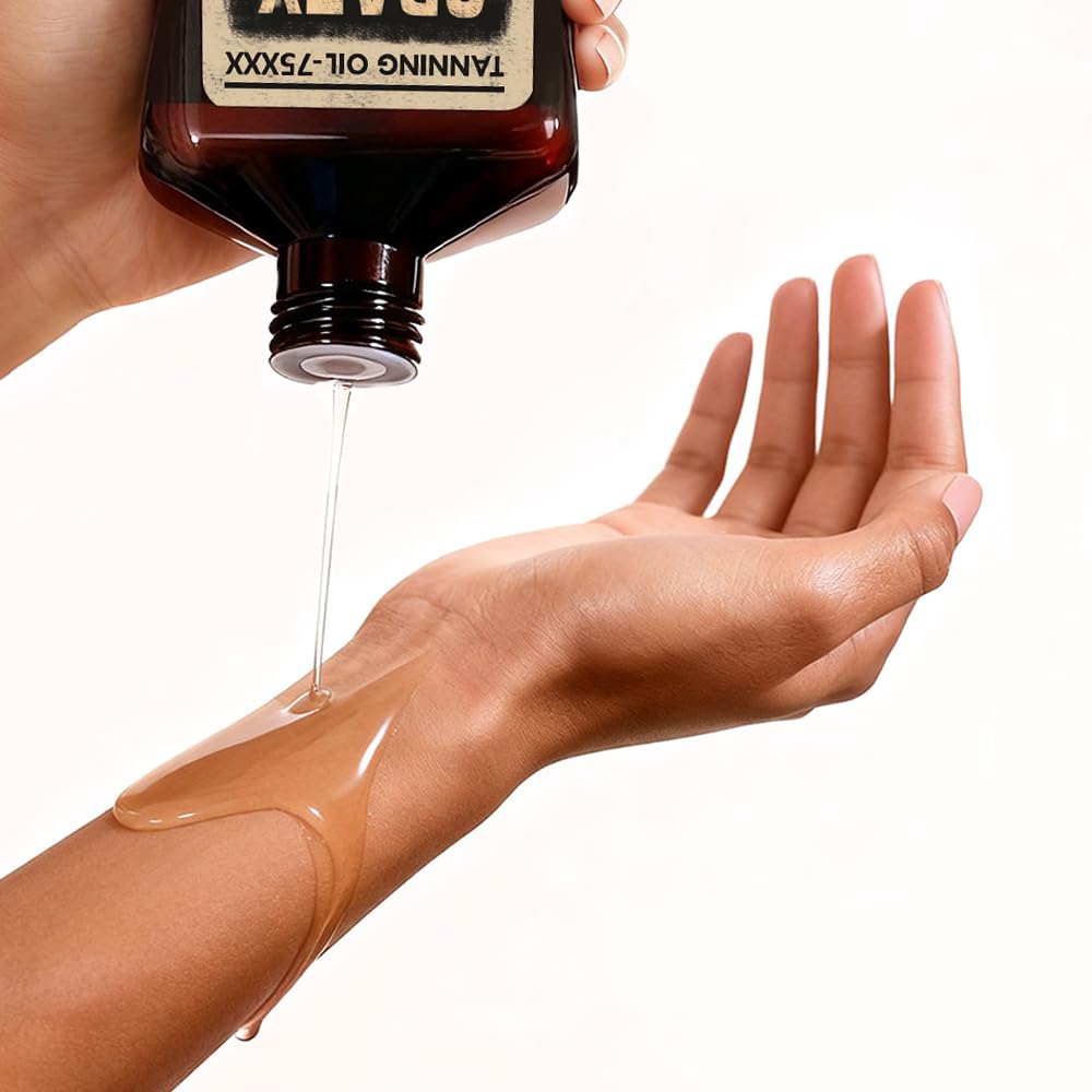 Crazytan oil drop on skin demonstrating quick absorption benefit