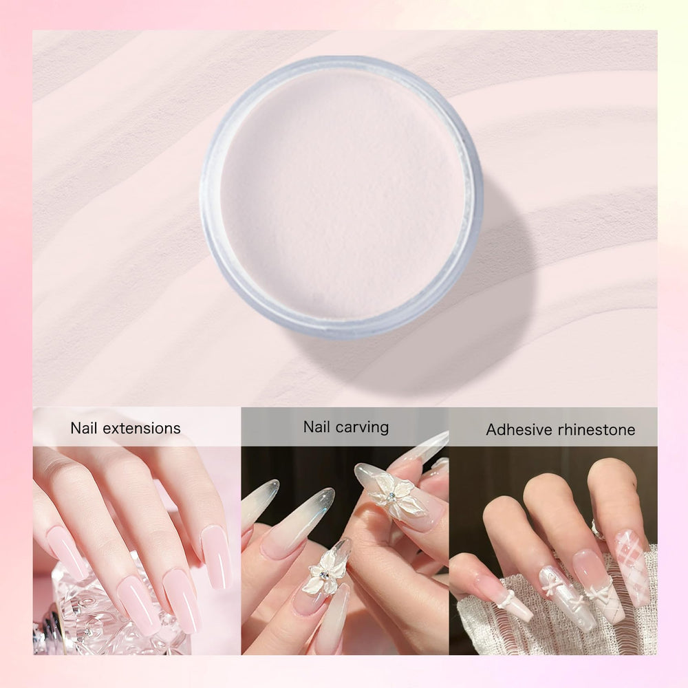 Creaglam brush applying powder and monomer demonstrating easy sculpting control
