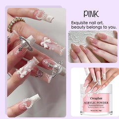 Creaglam clear powder swatch showing transparent encapsulation benefit