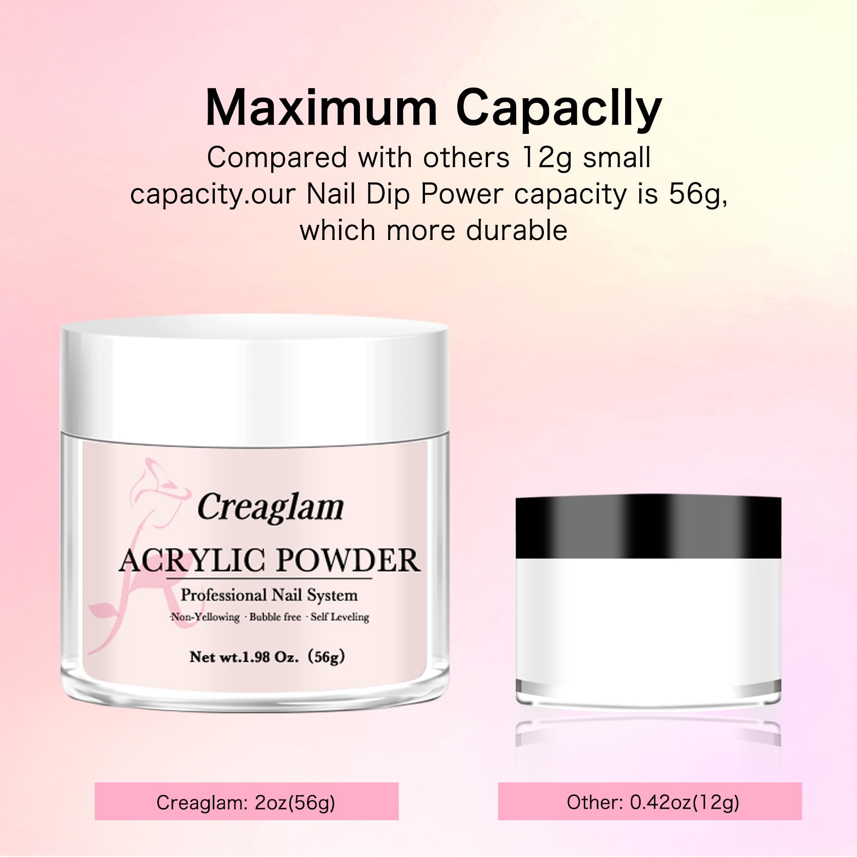 Creaglam French tip demo with petal pink base for bright, durable tips