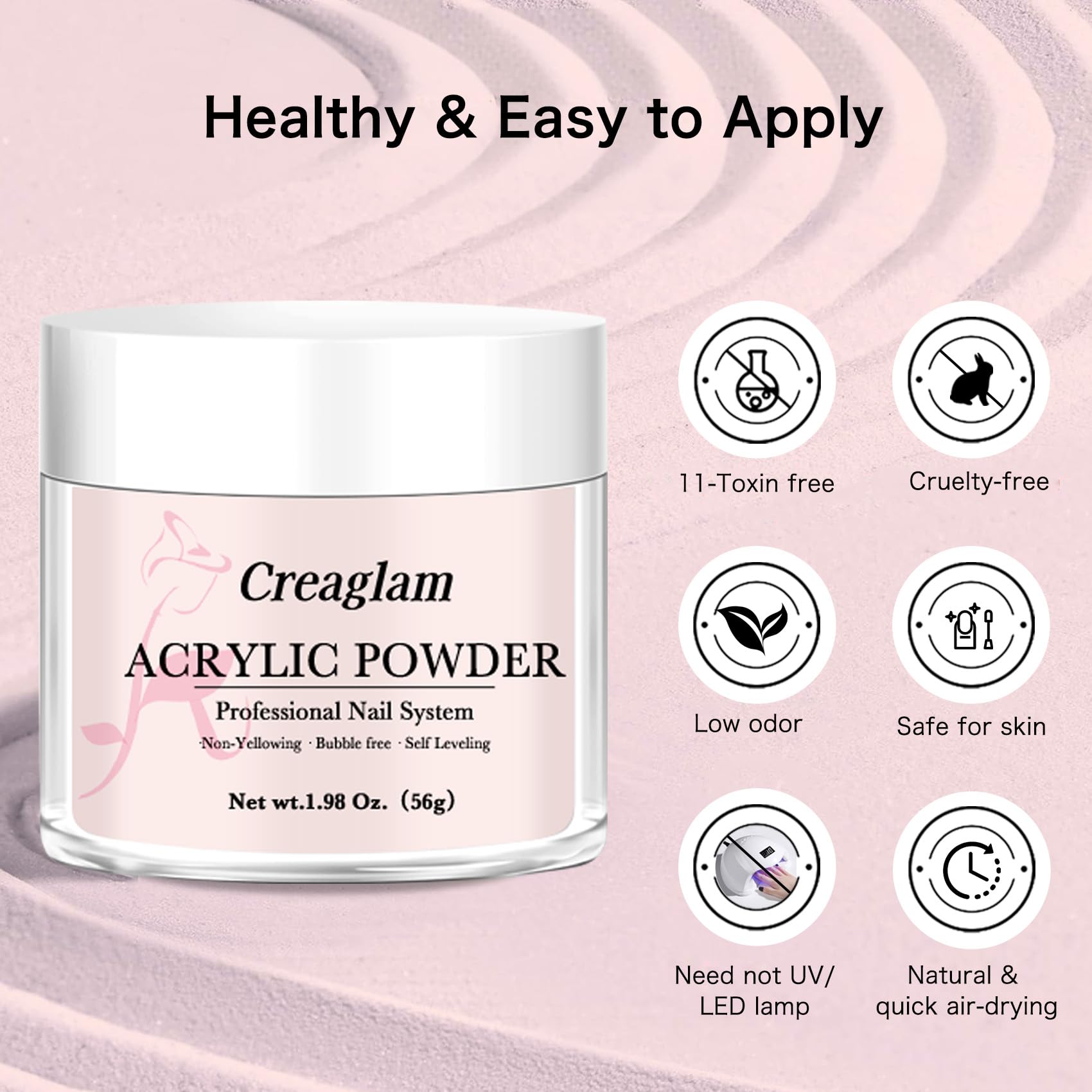 Creaglam powder close-up texture highlighting fine grind for precise sculpting