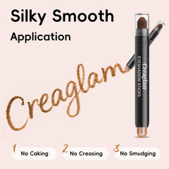 Creaglam arm swatches of all three shades showing blendability and true-to-color payoff