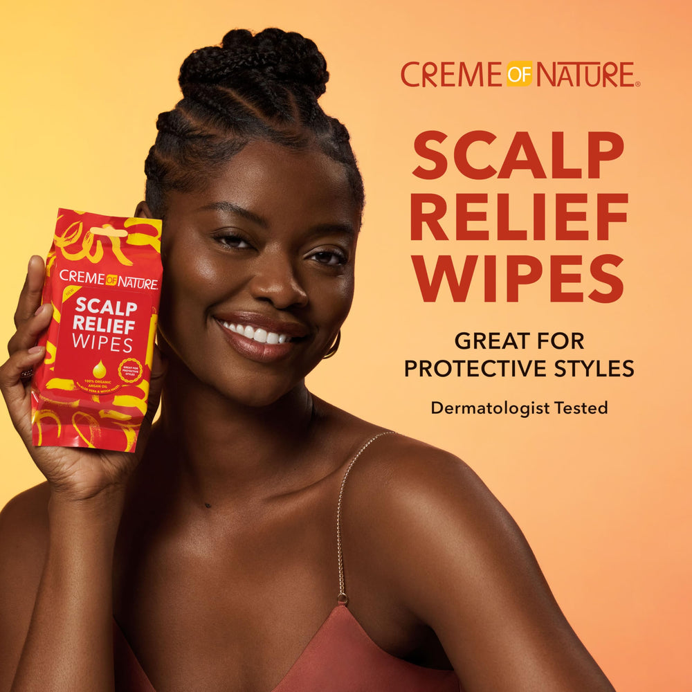 Creme of Nature argan oil droplet highlighting nourishing benefit