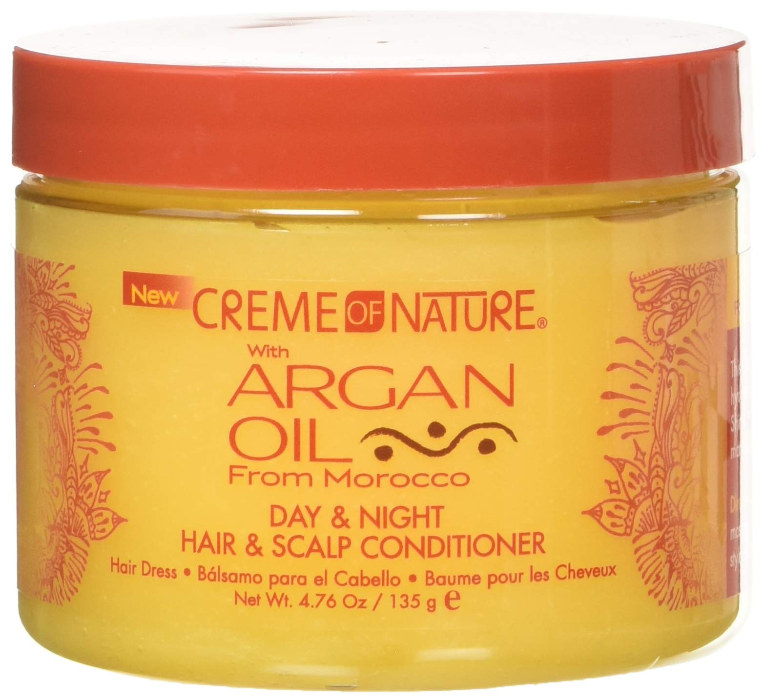 Creme of Nature front jar showing label and 4 oz size for easy identification and trust