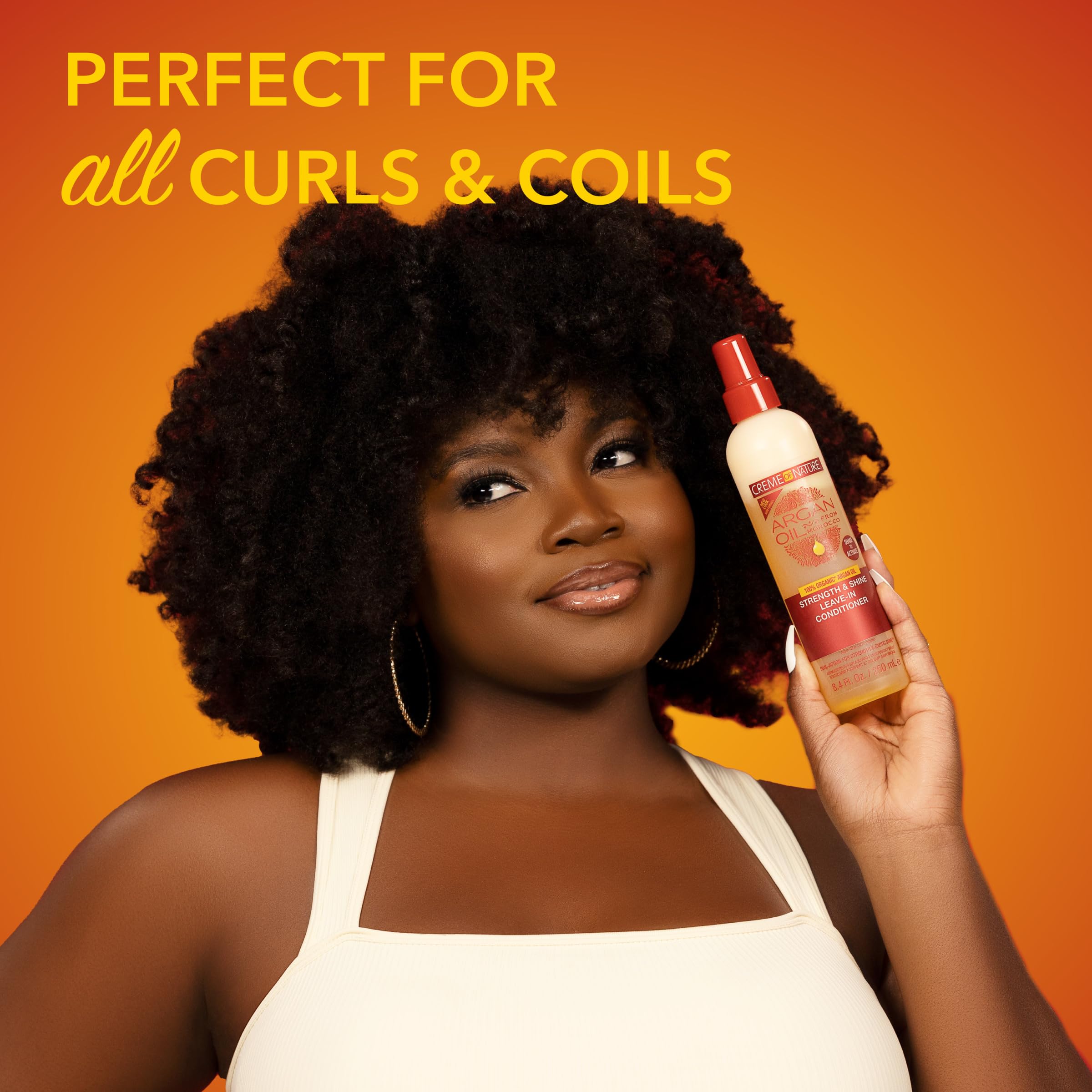 Creme of Nature argan oil dropper highlighting moisturizing ingredient benefit