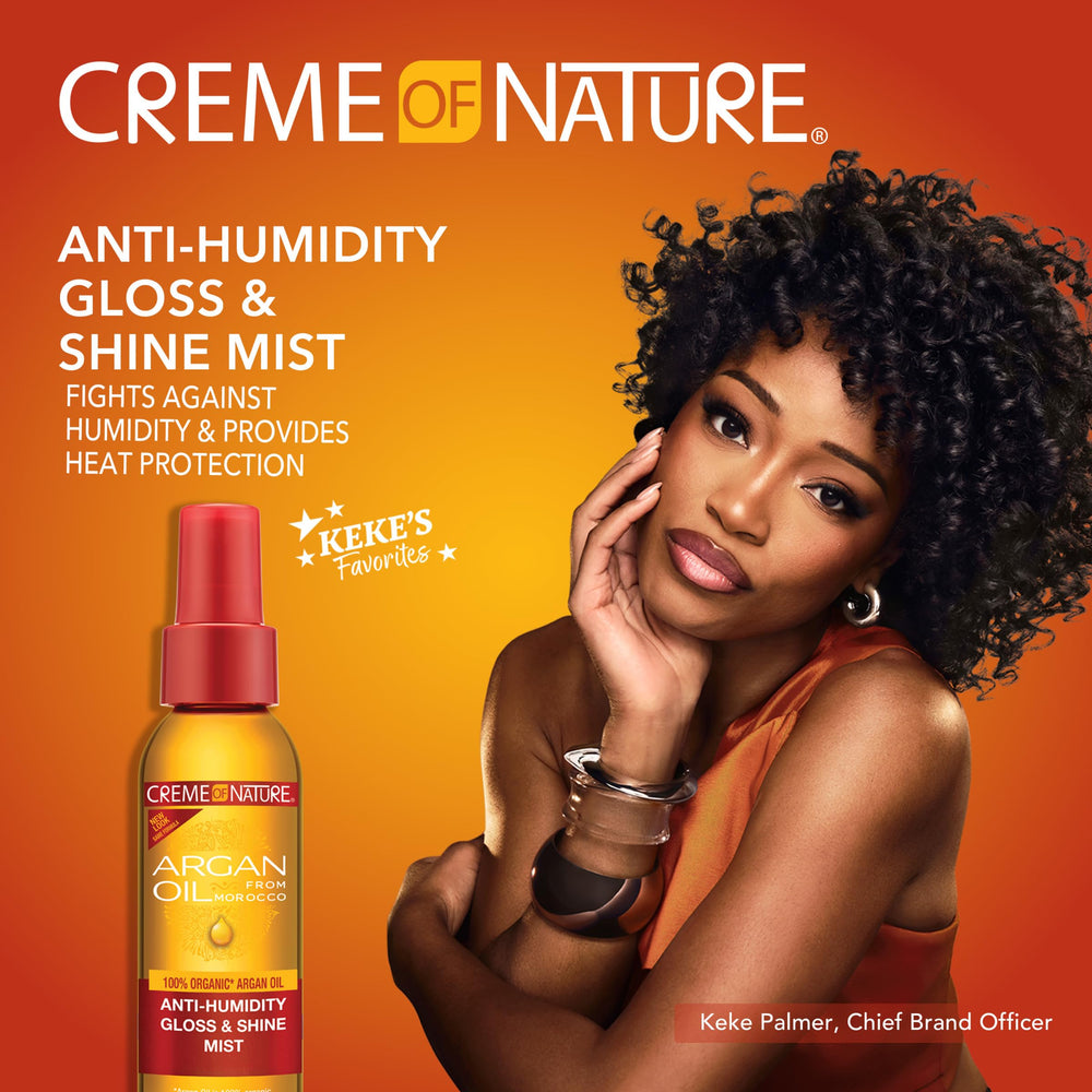 Creme of Nature spray nozzle close-up demonstrating easy application benefit