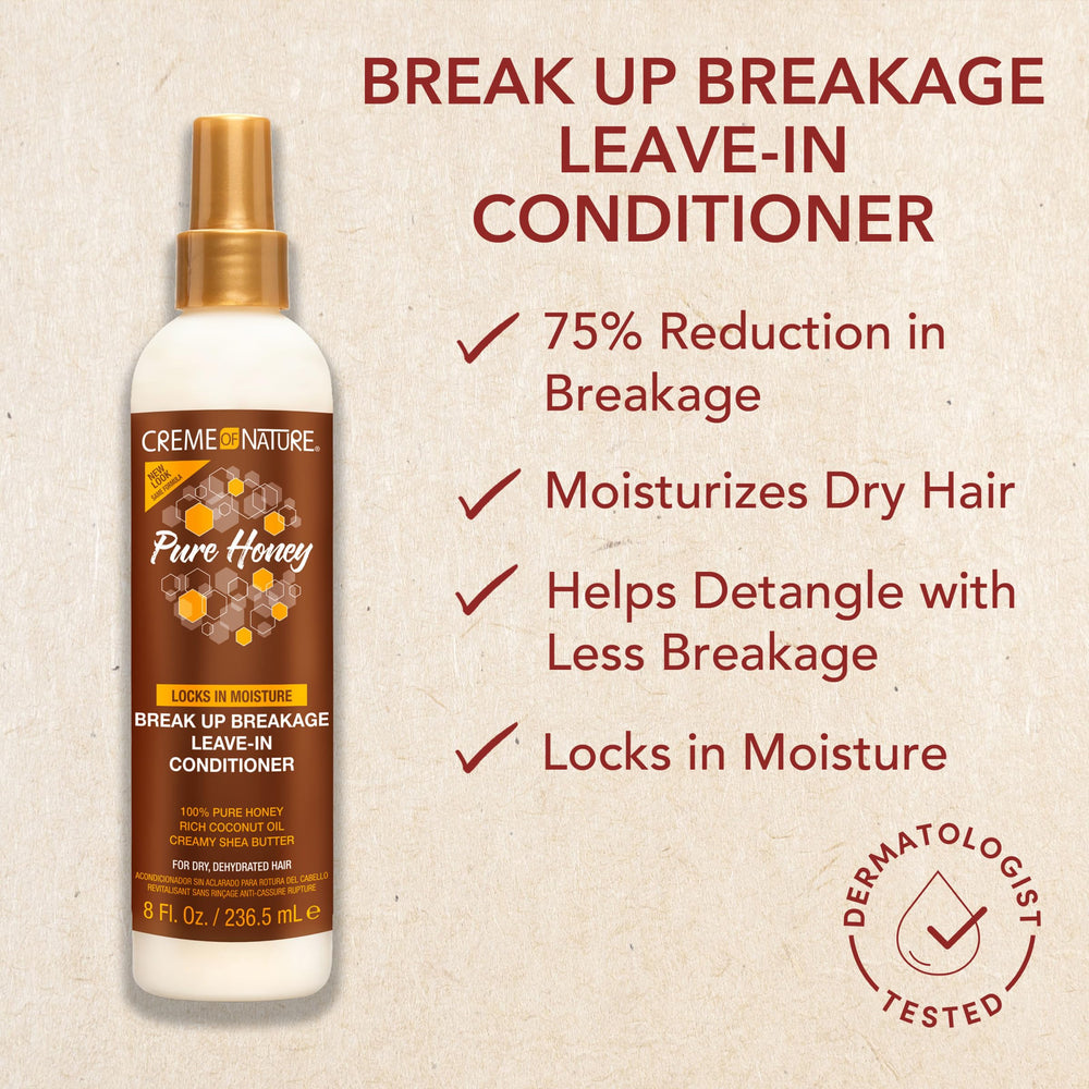 Creme of Nature label close-up highlighting ingredients and clarity