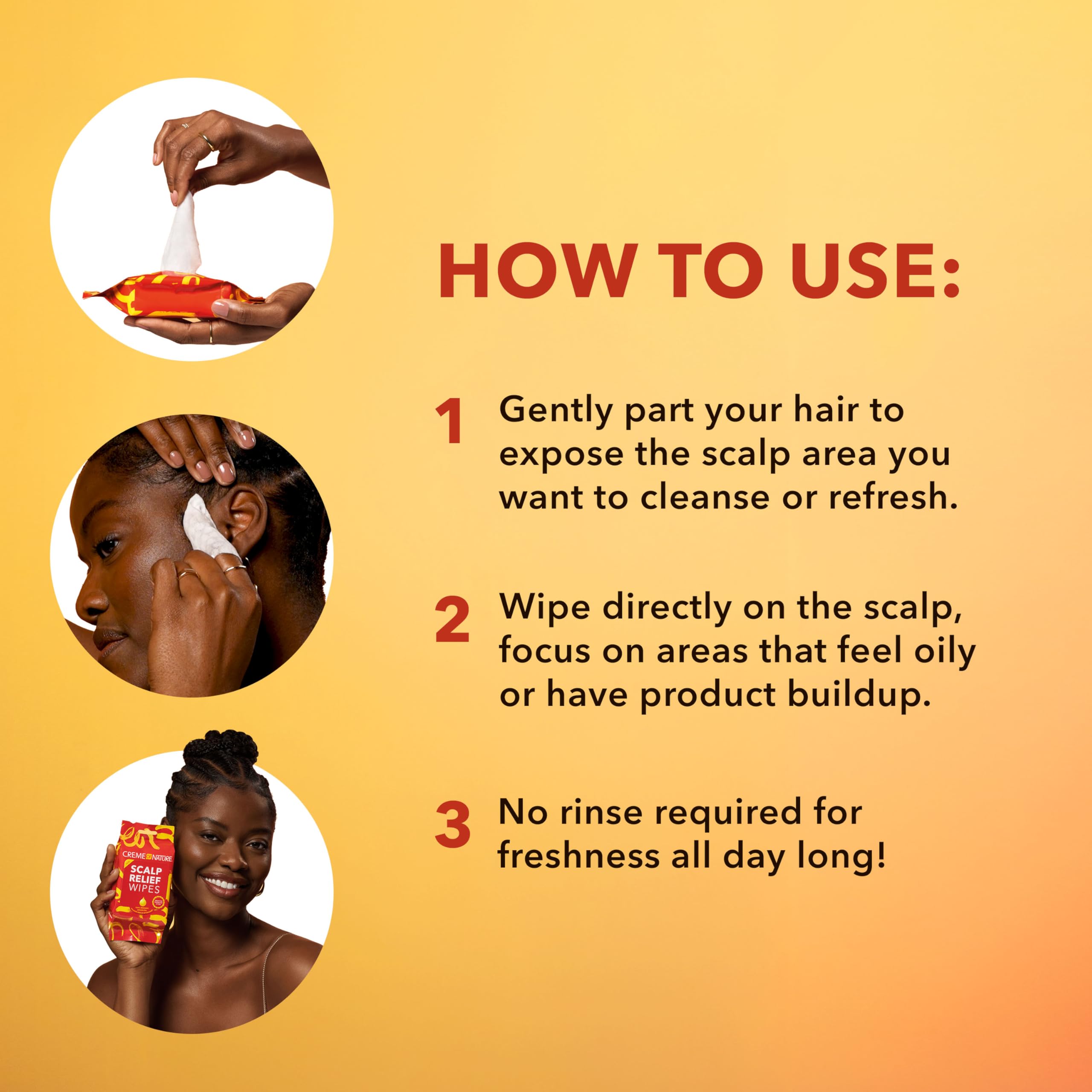 Creme of Nature label close-up showing natural ingredients benefit
