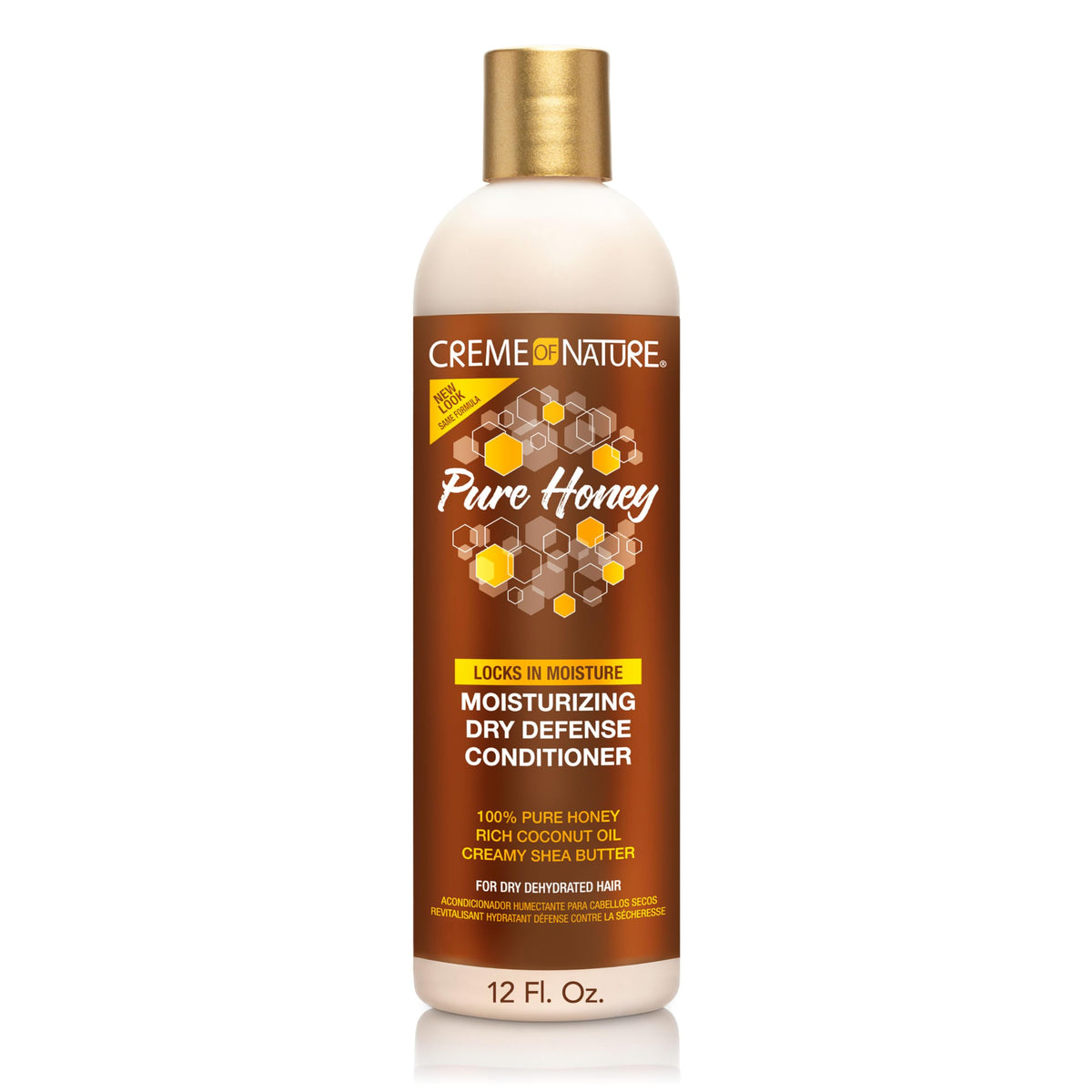 Creme of Nature front bottle view showing label and size, highlights hydration benefit