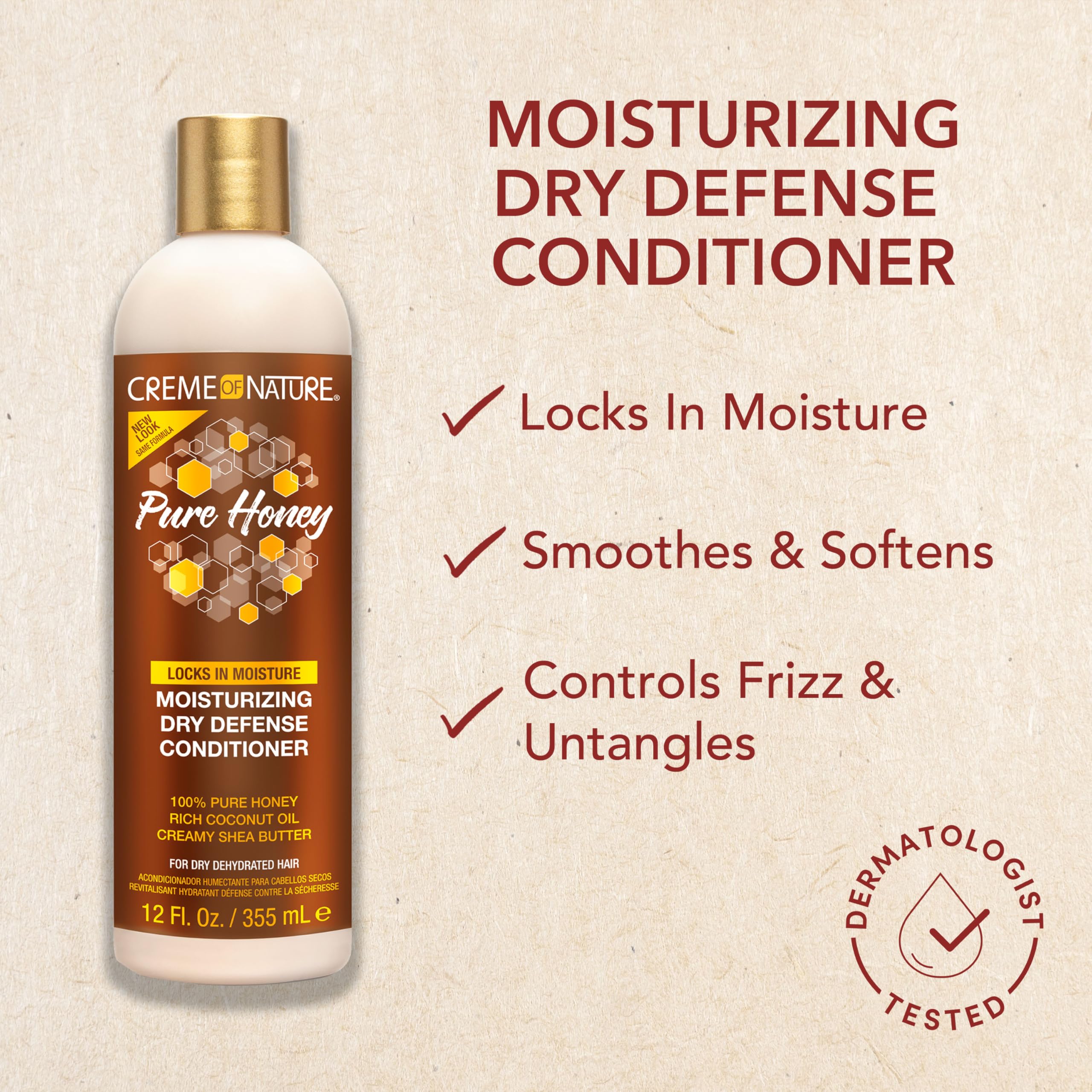 Creme of Nature creamy conditioner texture close-up illustrating rich, moisturizing formula