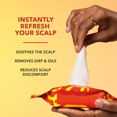 Creme of Nature wipe used after workout showing instant cooling benefit