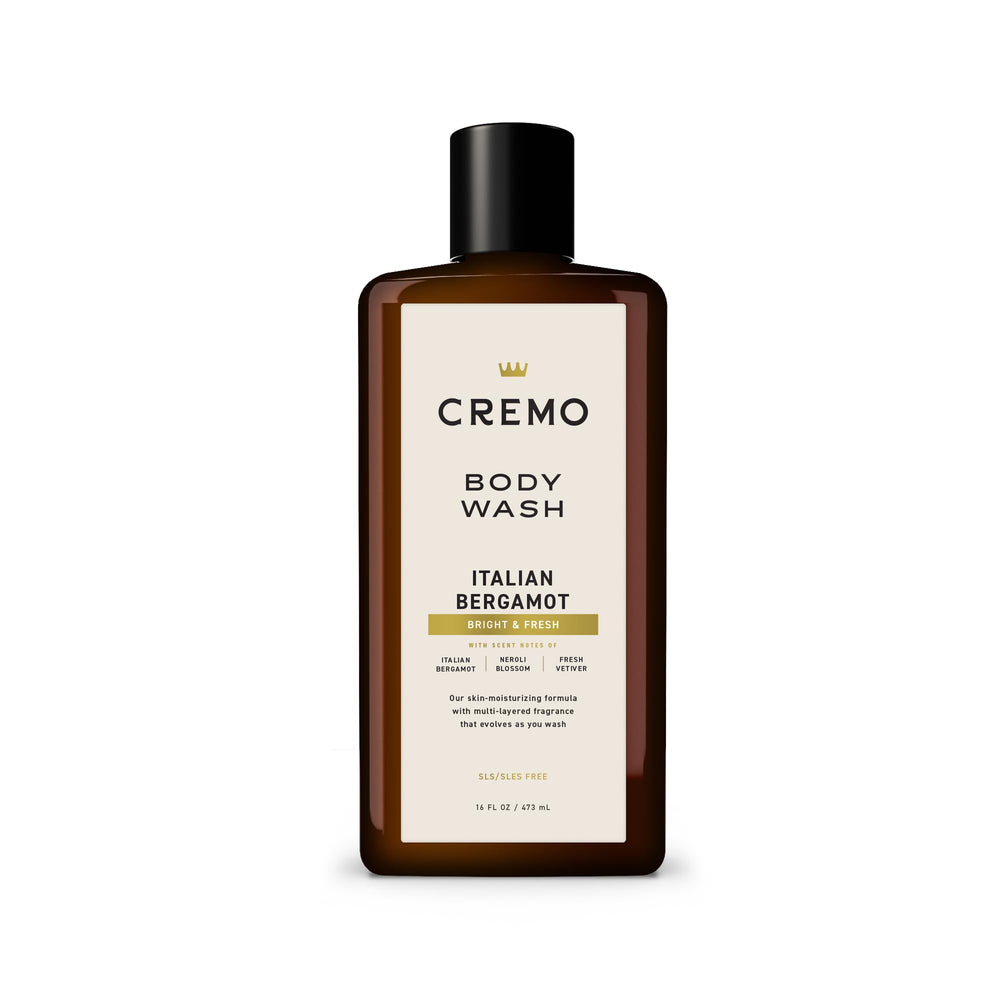 Cremo front bottle showing Italian Bergamot label and size for easy selection