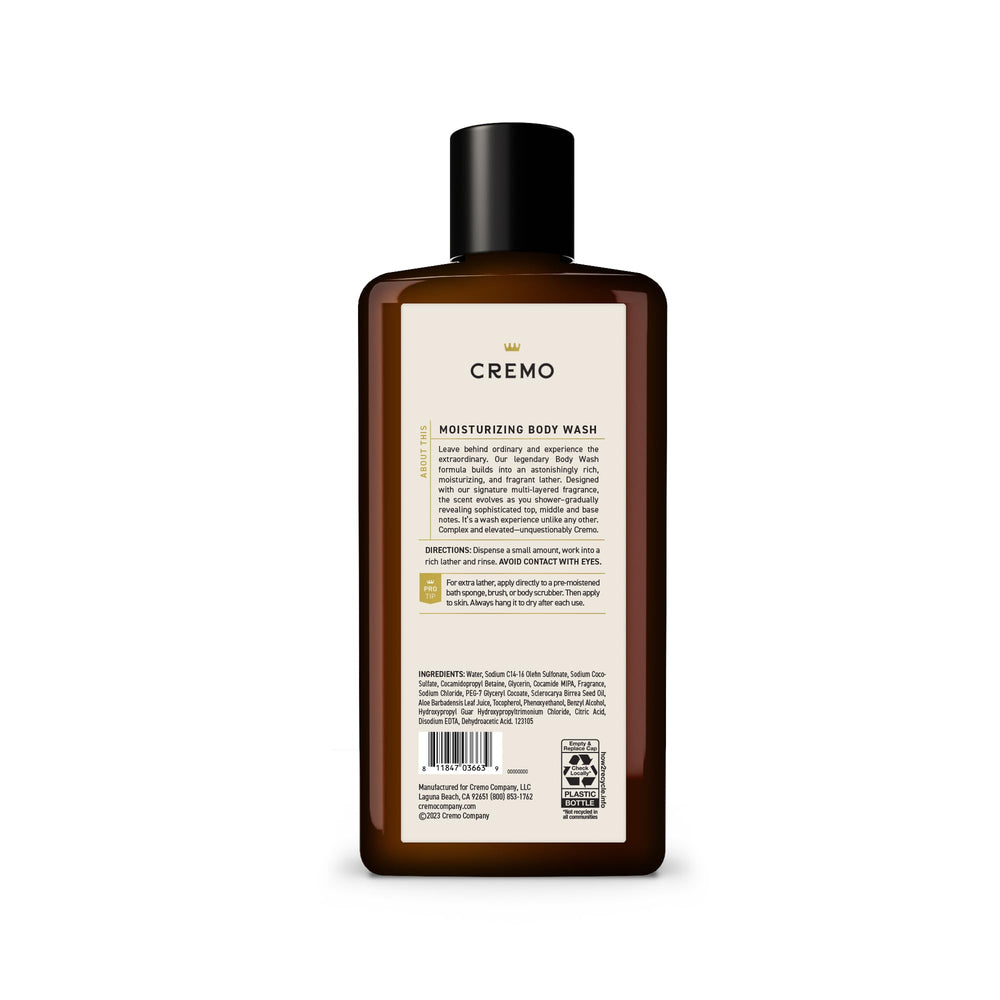 Cremo bottle styled on bathroom shelf showing polished grooming aesthetic