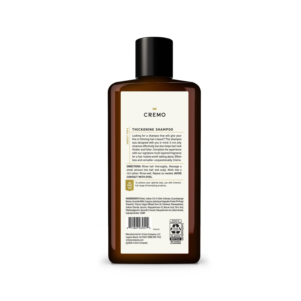 Cremo bottle beside comb to show size and styling-ready thicker appearance