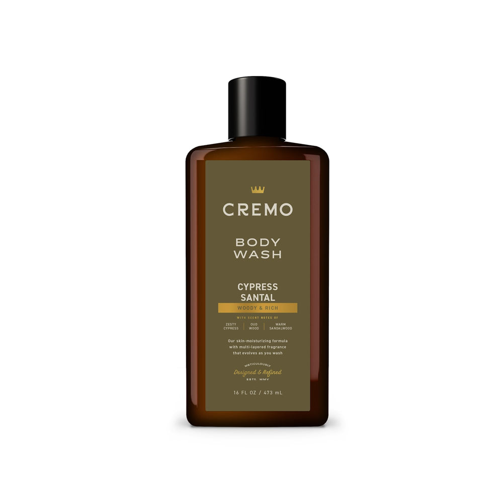 Cremo front bottle image showing label and elegant scent branding for confident grooming