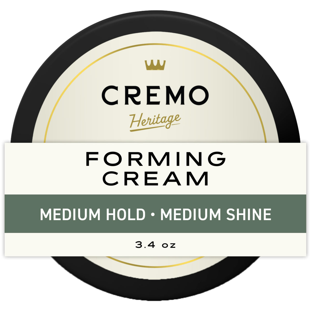 Cremo front packaging 3.4 oz showing compact travel-friendly jar and branding