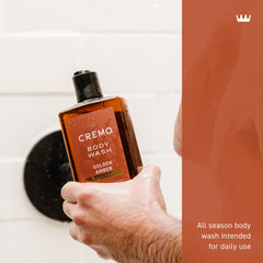 Cremo pump closeup displaying dispenser and easy-usage benefit