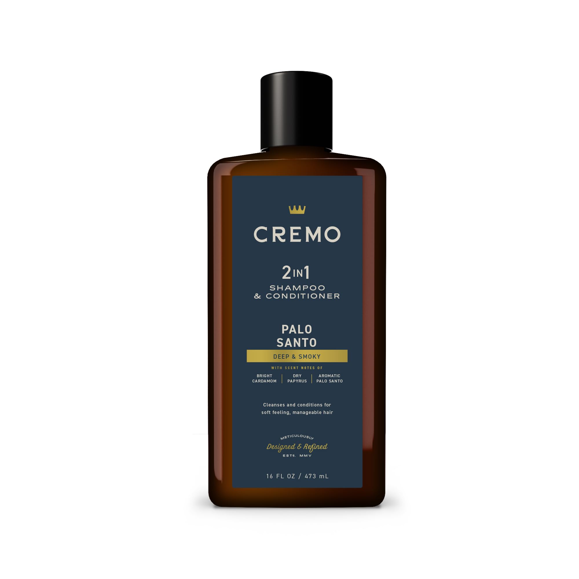 Cremo Palo Santo front packaging showing bottle and label for shelf appeal