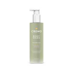 Cremo pear blossom front bottle showing label and elegant packaging for attractive shower display