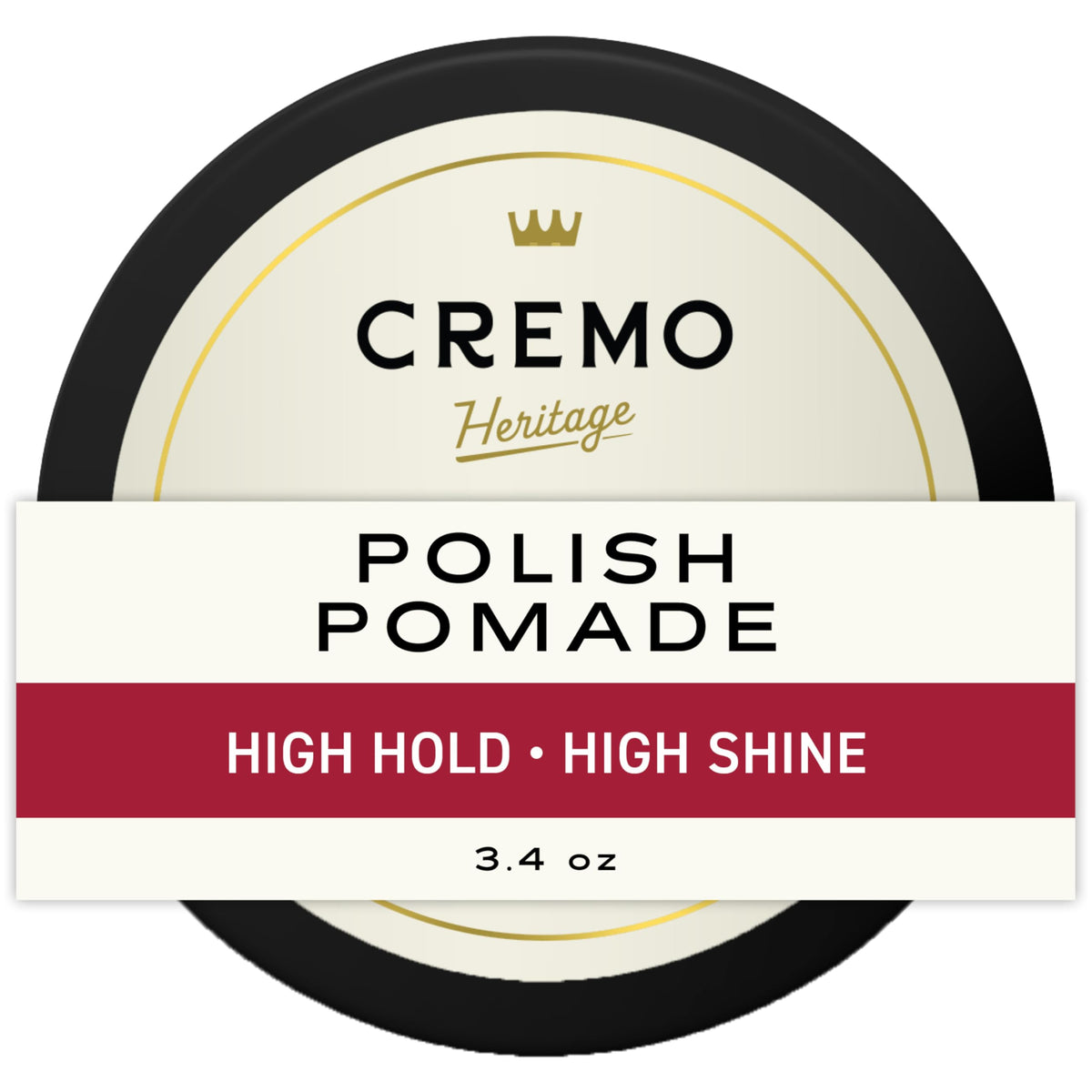 Cremo pomade front tin showing label and compact packaging benefit