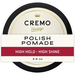 Cremo pomade front tin showing label and compact packaging benefit