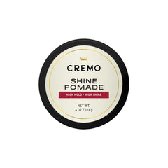 Cremo pomade front tub showing label and compact 4 oz size, ideal for travel