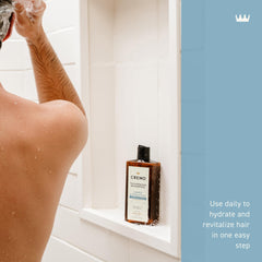 Cremo shampoo lather close-up demonstrating lightweight foam for lift