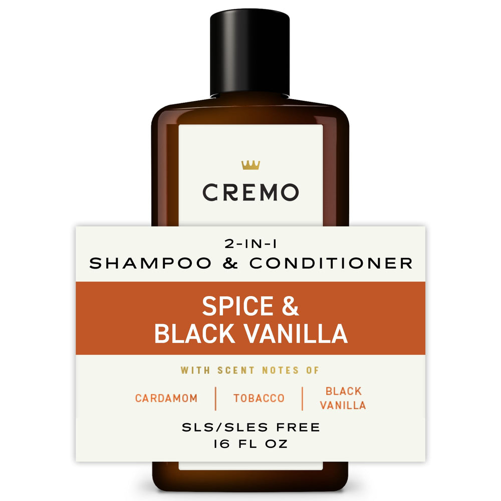 Cremo in shower scene with man using product, emphasizes quick grooming